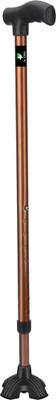 Dr. TORSO Copper Quadpod Walking Stick with Self Standing Base and Adjustable Height Walking Stick