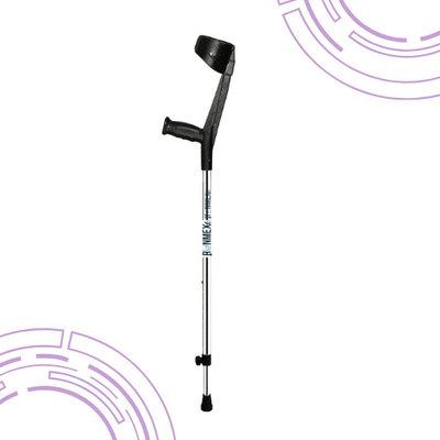 RUNMEX Black Elbow Crutch – Comfortable Grip Single Leg Walking Support Walking Stick