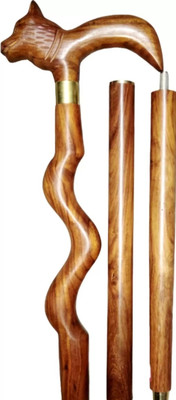 Hithika creation Wooden walking stick in 3fold cane Walking Stick