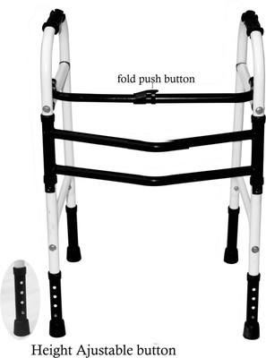 SONVI SURGICAL Imported Adjustable Foldable Walker Walking Stick Walking Stick