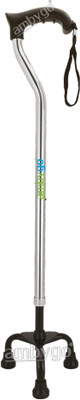 Ambygo Tripod Height Adjustable ALUMINIUM (Silver Anodised) Walking Stick