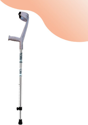 RUNMEX Adjustable Grey Elbow Crutch – Lightweight Single Leg Walking Aid Walking Stick