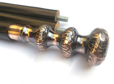Global Handicrafts Nautical Antique Brass Ribbed Handle black wood walking cane Walking Stick
