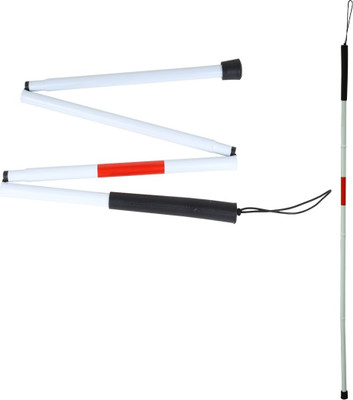 FAIRBIZPS Walking Stick Blind Stick Aluminum 4 Segment Folding Blind Cane Heavy Duty Walking Stick