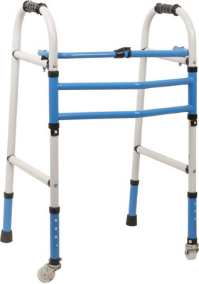 SVS SURGICAL *Portable Light Weight Height Adjustable Foldable Walking Stick (With WHEEL) Walking Stick