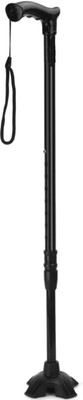 chauhan traders chauhan trader 4 leg full black walking stick with comfortable grip Walking Stick