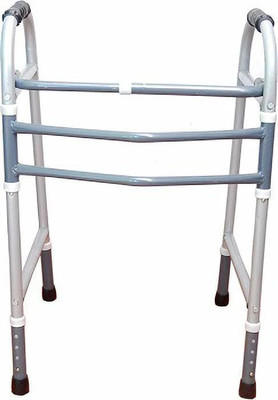 AMMINO INDIA Portable Light Weight Height Adjustable Foldable Walker for Men Women Adults Patients & Old age People Walking Stick