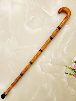 Sanvi Creation Mart Full curved handle design wooden walking stick Walking Stick
