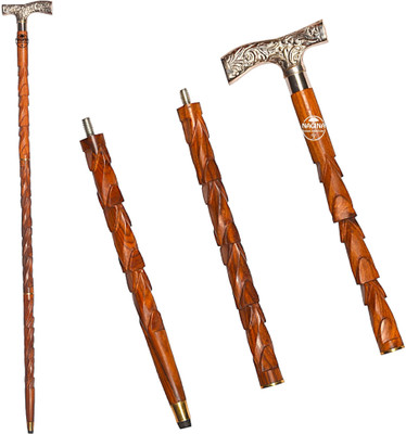 Nagina Wood Creation premium Shisam wood walking stick for Men Women and Old people length 37 inch Walking Stick