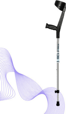 RUNMEX Lightweight Black Elbow Crutch – Single Leg Walking Assistance Stick Walking Stick