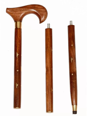 Hithika creation Handicraft Handmade Wooden Folding Walking Stick 36 Inches Walking Stick
