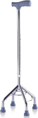 Renewa 4 Leg Height Adjustable Hand Stick for Old People Walking Stick