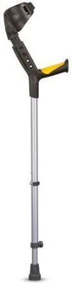 EXCLIQ Elbow Crutch with Height Adjustable Elbow Support & Movable Arm Cuff(Grey) Walking Stick