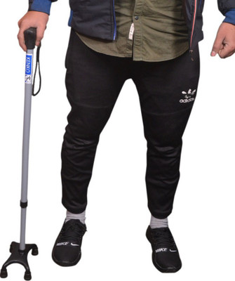 KENKO mobility Italian Delux Walking Stick Walking Cane ,(4 leg) Quadripod Base for Wider And Max Stability ( Grey and Black) - Universal Walking Stick