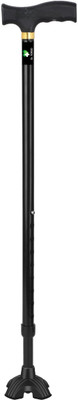 DR DOC Black-T Wide Rubber base (single Leg) Stick | Support for Mobility Walking Stick