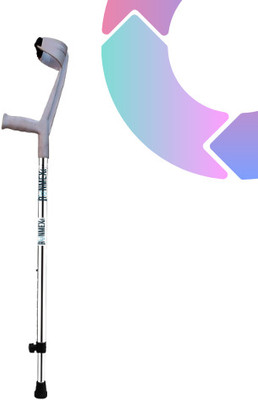 RUNMEX Grey Adjustable Elbow Crutch – Lightweight Single Leg Walking Stick Walking Stick