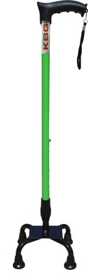 KBG Surgical 4 Leg Quadripod Green Height Adjustable Men Women Old Age People Patient Walking Stick
