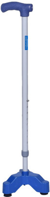 MAHIKA Healthcare Tripod Rubber Base L Shape Walking Stick (Single) Walking Stick