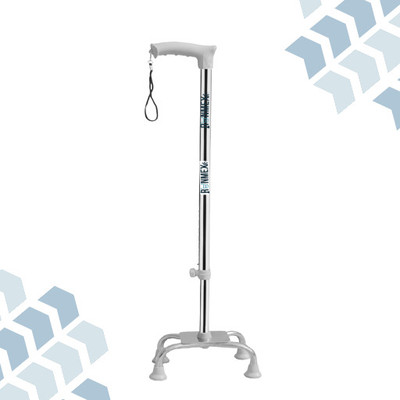 RUNMEX Durable Chrome Dori 4-Leg Grey Walking Stick for Seniors Walking Stick