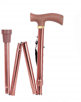 MUBBA Height Adjustable Foldable Walking Stick 4 Folding Sections Walking Stick