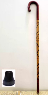 Hithika creation Curved handle waking stick cane with base rubber 36 inches Walking Stick