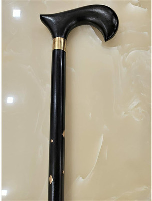 RanaCreation Fancy wooden walking stick in black color for men and women Walking Stick