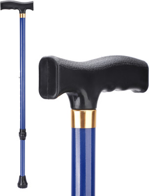 IWALK Walking Stick for Old People, Adult Men & Women with Adjustable Height (Blue) Walking Stick