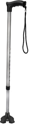RanaCreation Walking stick in steel with four leg silver color Walking Stick