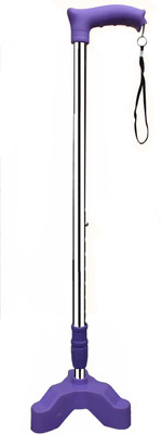 KDS SURGICAL 3 Leg Crome Pvc Purple Height Adjustable Men/Women/Old People Patient Walking Stick