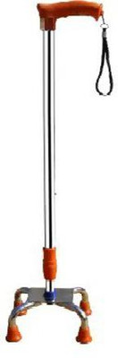 MUBBA Quadripod Chrome 4 Leg Walking Sticks Height Adjustable Iron Stick Walking Stick