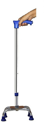 MUBBA 4 Leg Iron Walking Sticks Height Adjustable Stick Blue Walking Stick