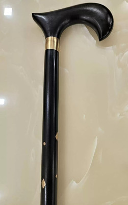 Hithika creation Fancy wooden walking stick in black color for men and women Walking Stick