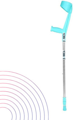 RUNMEX Green Lightweight Adjustable Elbow Crutch for Daily Mobility Support Walking Stick