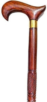 Zovuta Titox Antique Designer Wooden Craft Walking/Cane Stick with Base Rubber Walking Stick