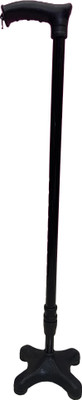ASR SURGICAL 6 Leg Quadripod Black Pvc Height Adjustable Men/Women/Old Age People 99 Walking Stick