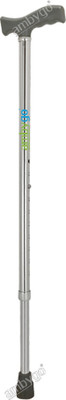 Ambygo Single Leg Height Adjustable ALUMINIUM (Silver Anodised) Walking Stick