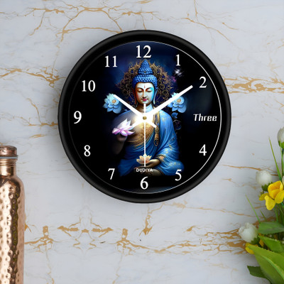 dudiya creation Analog 25 cm X 25 cm Wall Clock(Black, With Glass, Standard)