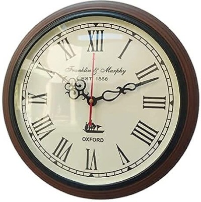 antique nautical creations Analog 30 cm X 30 cm Wall Clock(Brown, Black, With Glass, Standard)