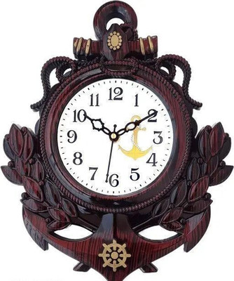 SICORA Analog 31 cm X 24 cm Wall Clock(Maroon, With Glass, Standard)