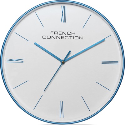 French Connection Analog 30 cm X 30 cm Wall Clock(Blue, With Glass, Standard)