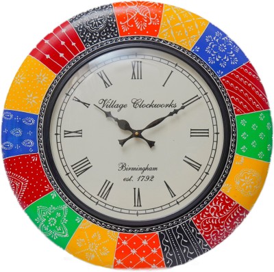 royal craft palace Analog 45.7 cm X 45.7 cm Wall Clock(Multicolor, With Glass, Standard)