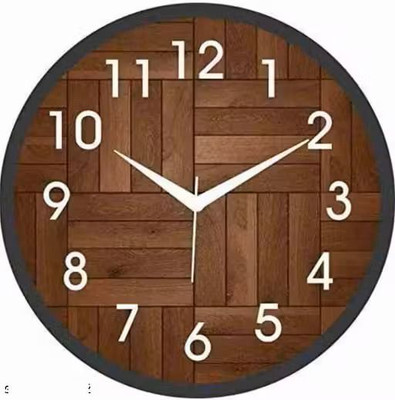 sharma dekor Analog 25 cm X 25 cm Wall Clock(Black, With Glass, Standard)