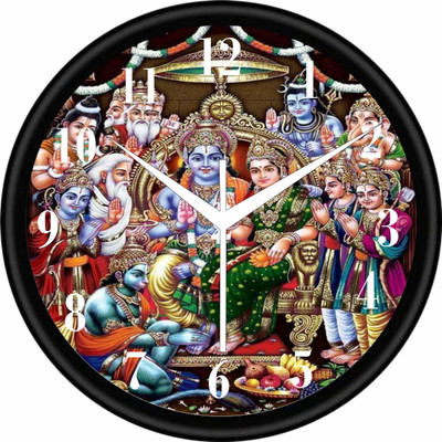 KP Craft Analog 25 cm X 25 cm Wall Clock(Black, With Glass, Standard)