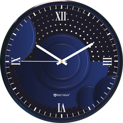 Metash Analog 30 cm X 30 cm Wall Clock(Black, With Glass, Standard)