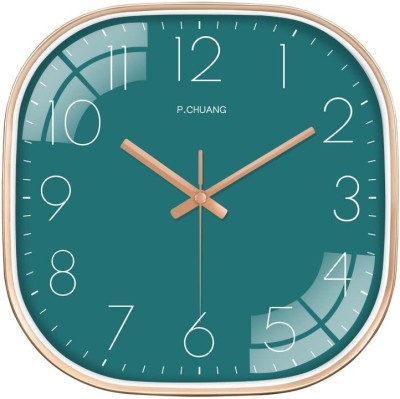 Star Work Analog 67 cm X 32.5 cm Wall Clock(Blue, With Glass, Standard)