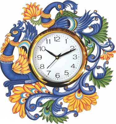 Urban handicrafts Analog 33 cm X 33 cm Wall Clock(Blue, With Glass, Standard)