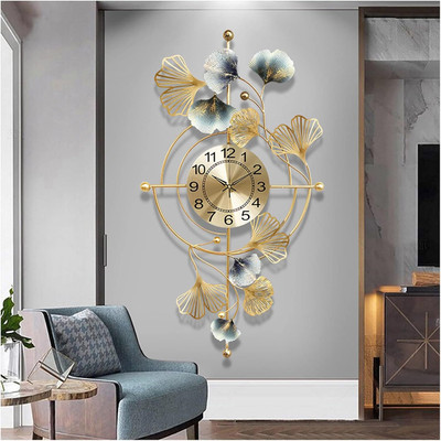 MSK Analog 75 cm X 45 cm Wall Clock(Gold, Without Glass, Standard)