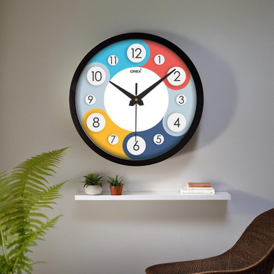 OREX Analog 30 cm X 30 cm Wall Clock(Black, With Glass, Standard)