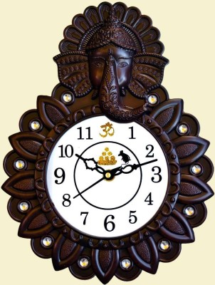 Skylanders Analog 22 cm X 29 cm Wall Clock(Brown, With Glass, Standard)