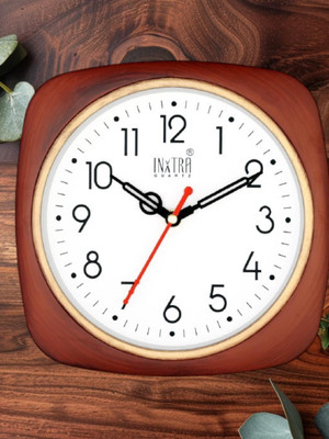 PZOZ Analog 25 cm X 17 cm Wall Clock(Dark Blue, With Glass, Standard)